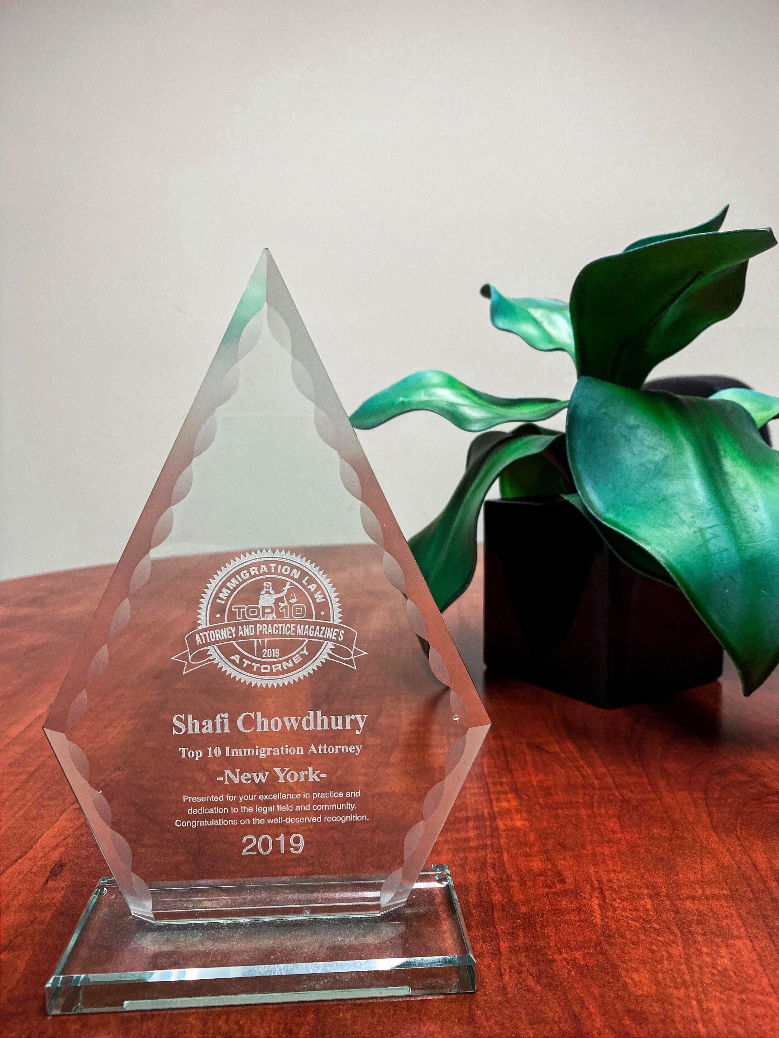 Top 10 Immigration Attorney Award 2019